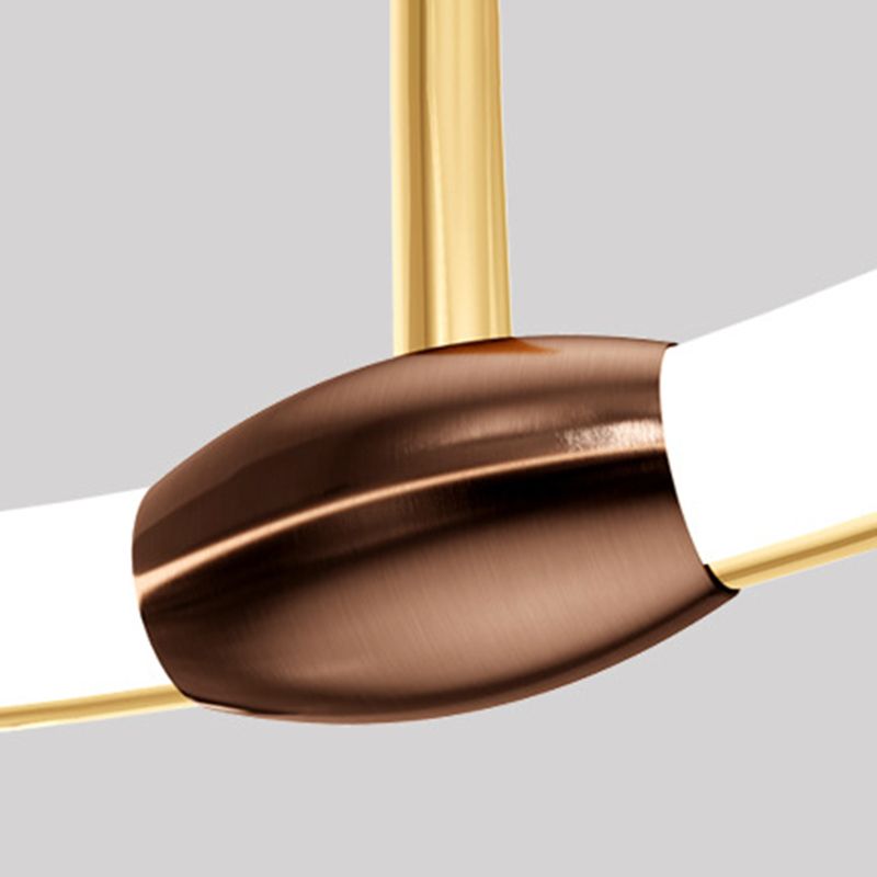 Metal Ring-Shaped Suspended Lighting Fixture Modern LED Pendant Light Kit in Gold