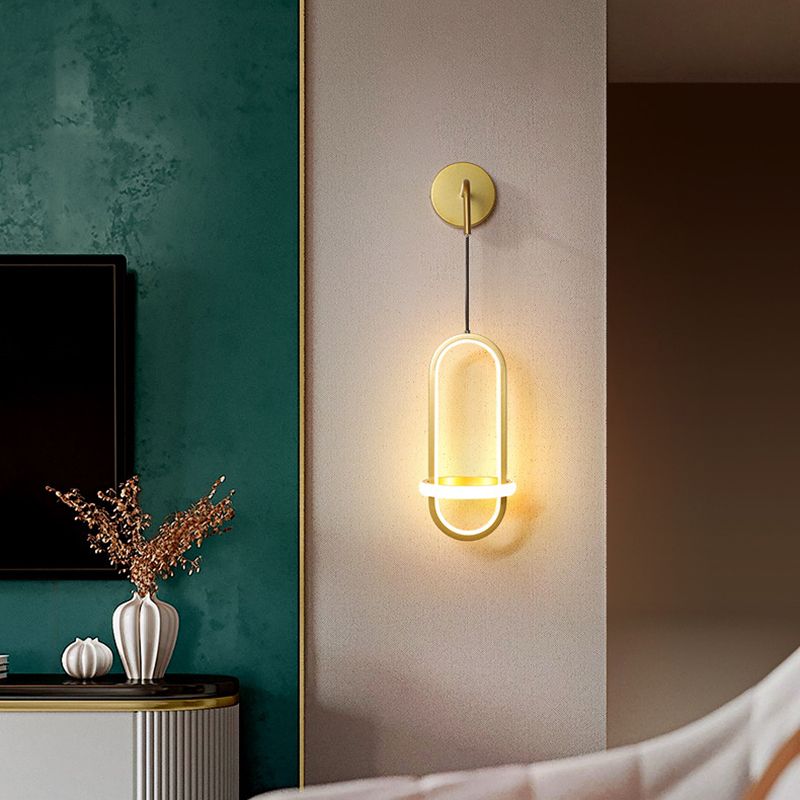 2-Light Modern Wall Mounted Sconce Oval LED Wall Light for Living Room
