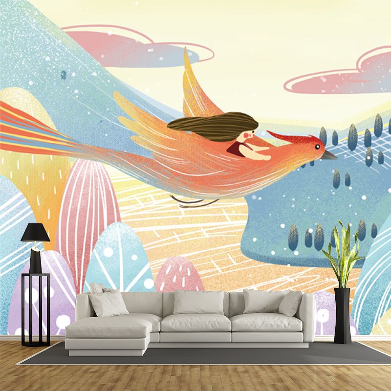 Girls Trip with Phoenix Mural Childrens Art Moisture Resistant Bedroom Wall Decor, Optional Size
