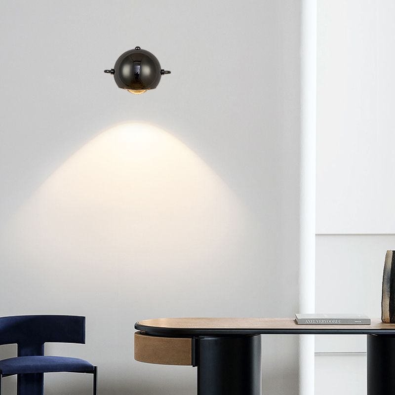 Modernism Wall Sconce Black Globe Sconce Lighting with Metal for Bedroom