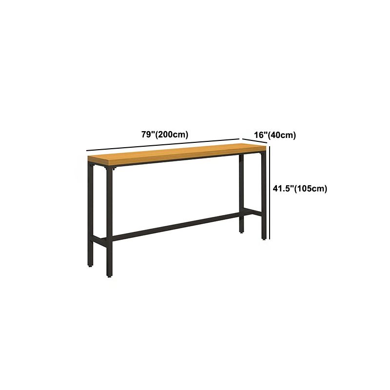 Luxurious Rectangle Solid Wood Bar Table Set 1/6/11 Pieces Counter Table with High Stools