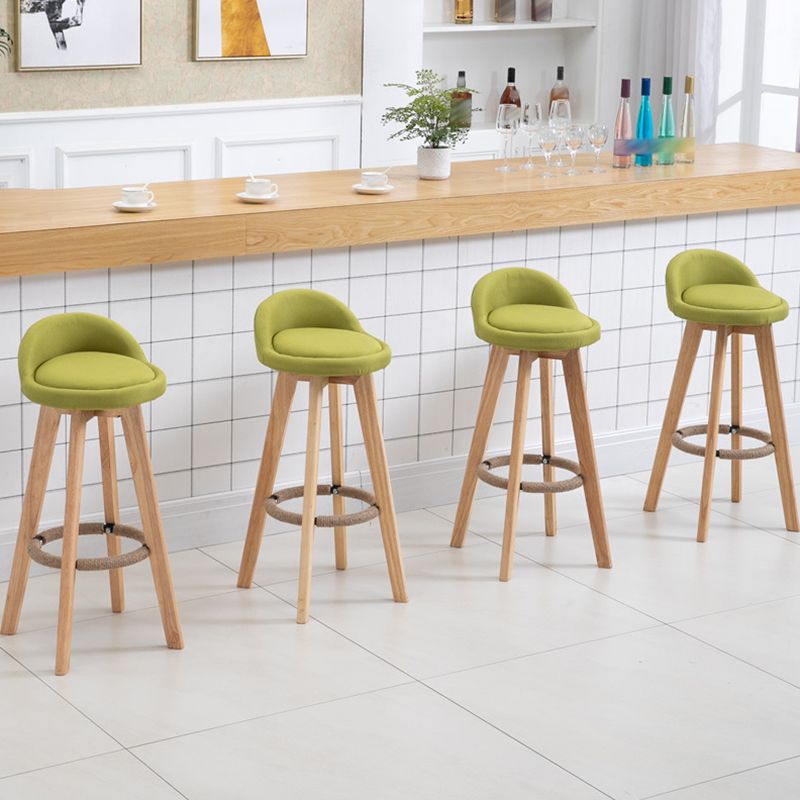 Contemporary Wood Stool Fabric Cushion in Matte Finish for Indoor