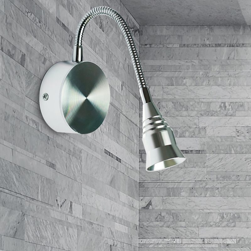 Modernisme LED SCONCE -lamp met metalen schaduw Chrome Bell Wandlamp in warme/witte verlichting