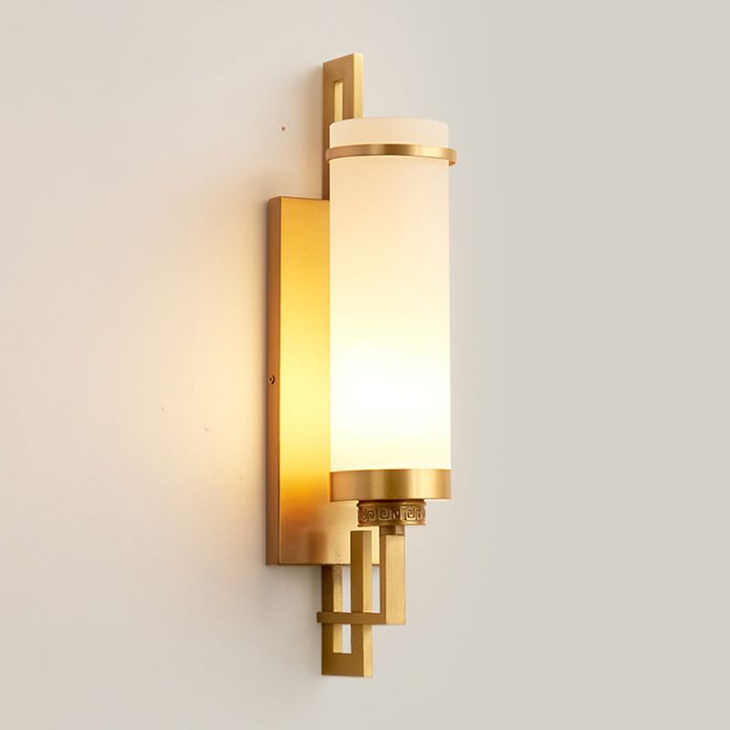 Cylinder Wall Lighting Modern Glass 1 Light Wall Sconces for Living Room