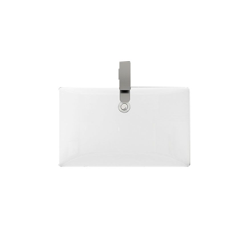 Modern White Bathroom Sink Porcelain Trough Bathroom Sink with Faucet