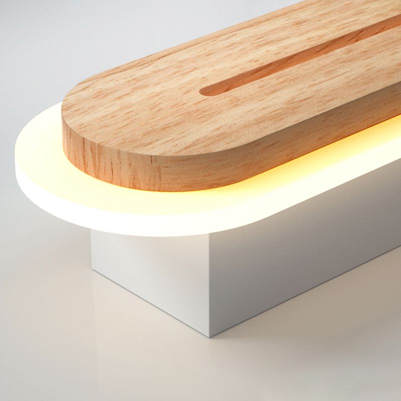 Linear Vanity Wall Lights Vintage Modern Simplicity Wood Wall Sconce for Bathroom