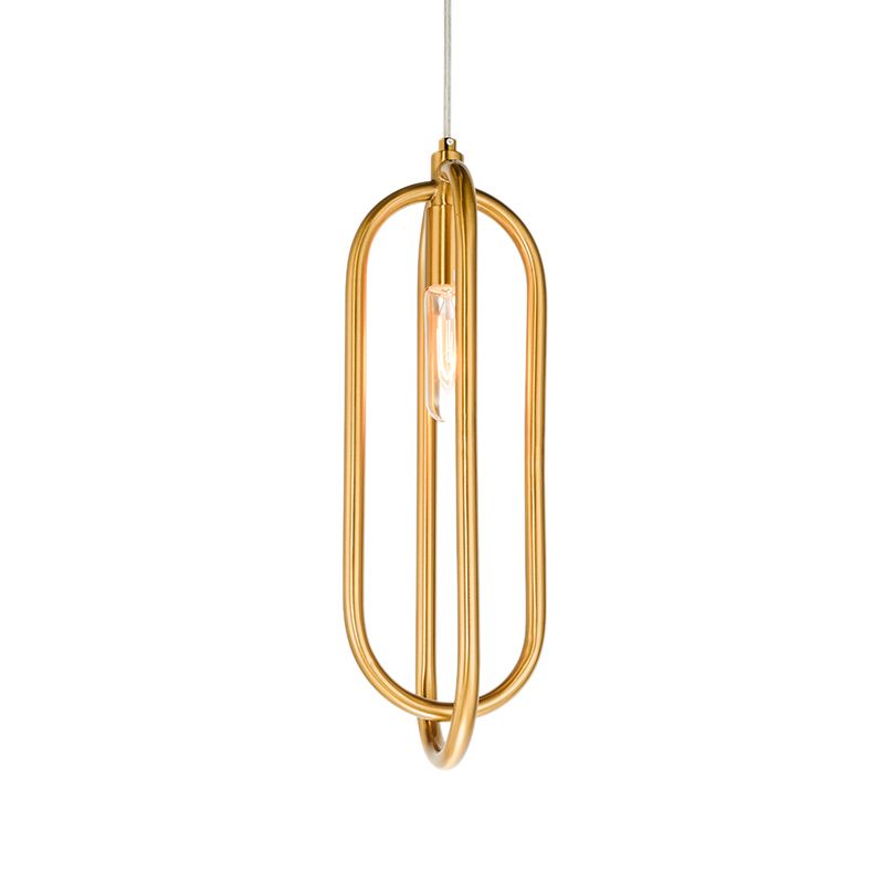 Messing Oval Ring Down Lighting Anhänger modern