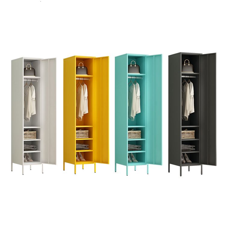 Modern Metal Storage Cabinet for Bedroom Matte Finish Cabinet with Hinged Door