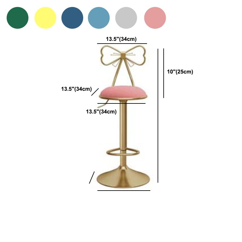 Glam Round Bar & Counter Stool Metal Adjustable Counter Stool with Swivel