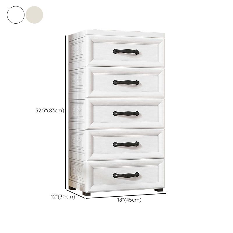 Contemporary Wardrobe Armoire with Drawer Plastic Non-Hanging Armoire