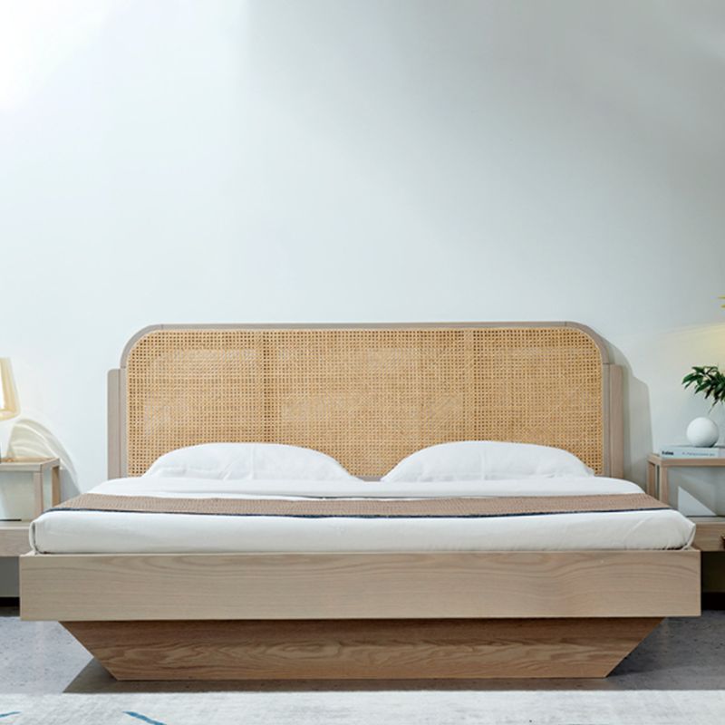 Rattan Bed in Light Brone Oak Tropical Rattan Style with Headboard