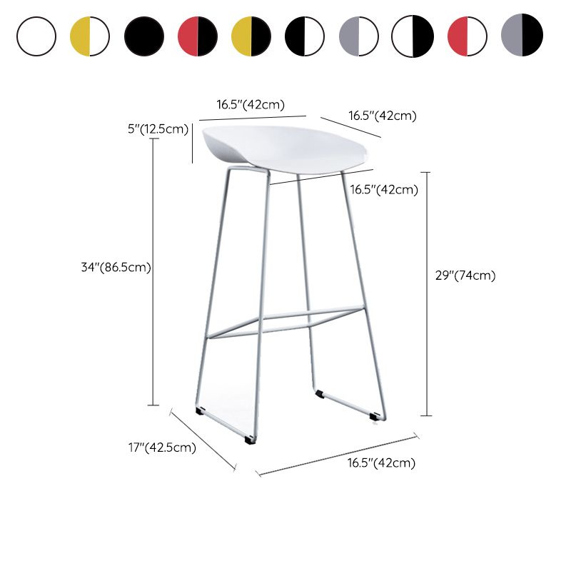 Glam Metal Counter Height Stools with Footrest Bar Stool for Indoor