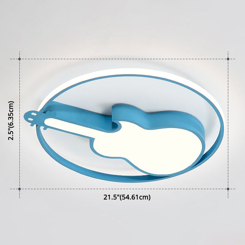 Guitar Flush Mount Ceiling Light 1 Light Metal Creative Flush Mount Ceiling Light for Bedroom