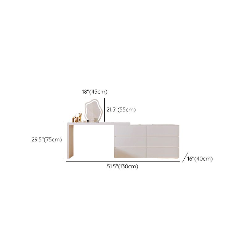 15" Wide Scandinavian Vanity Table Wooden White Make-up Vanity