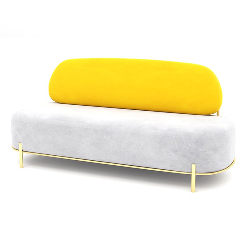 27.55" Wide Velvet Armless Sofa Contemporary Standard Tight Back Sofa