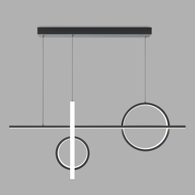 Crossed Island Pendant Light Novelty Minimalist Acrylic Black LED Suspension Light