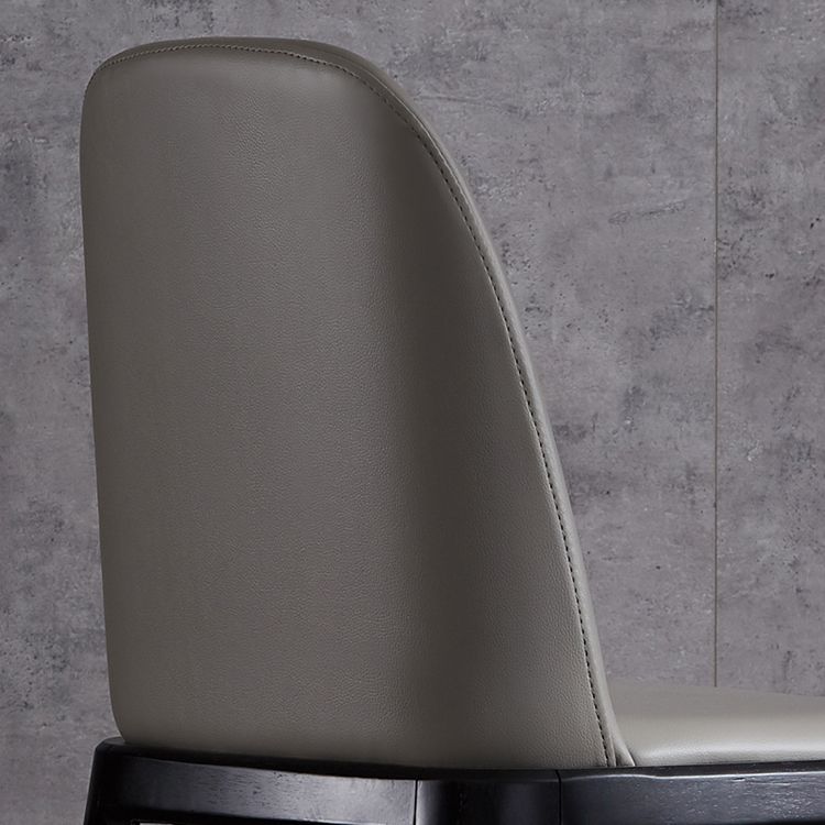 Silla auxiliar industrial de cuero para el hogar, silla de comedor Parsons con acabado mate (juego de 2)