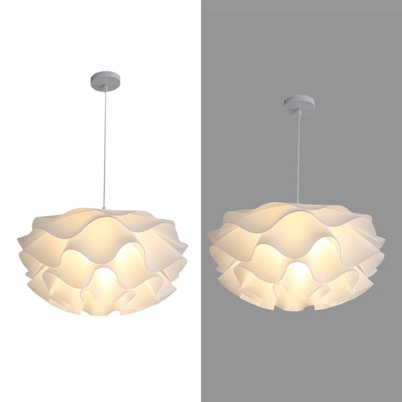 Modern Style Hanging Light Fixture 1 Light Acrylic Shade Pendant Light for Living Room