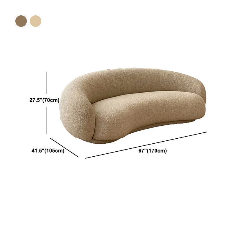 Contemporary Recessed Arm Curved Sofay Moon Shape Sofa for Living Room