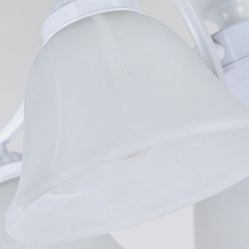 Bell blanc semi-luxueuse Mount Vintage Verage Shade plafond Plafond pour le salon