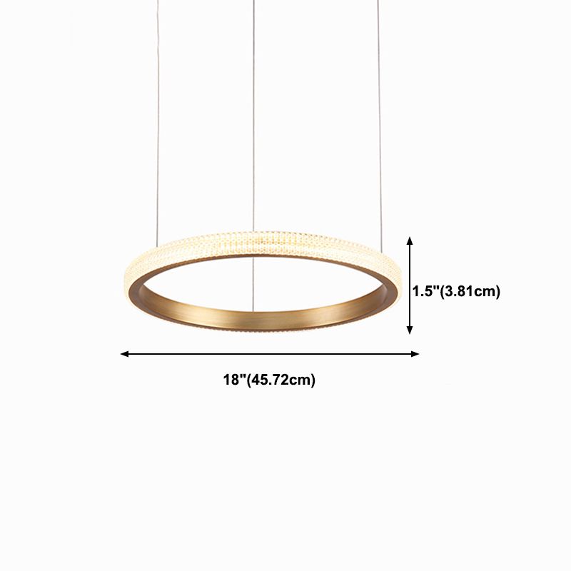 Circle Shade Metal Chandelier Lights Modern Chandelier Lighting Fixtures in Gold