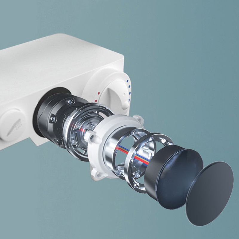 Modern Adjustable Water Flow Shower Faucet  Hose Shower System on Wall in White