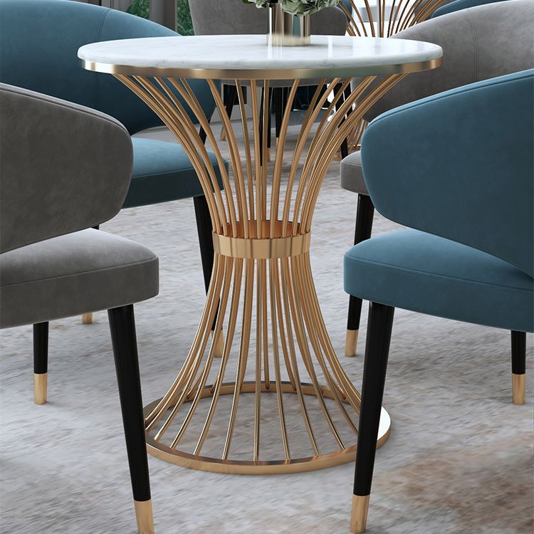 Round 1/2/5 Pieces Dining Set Modern Style Faux Marble Dining Set for Home Use