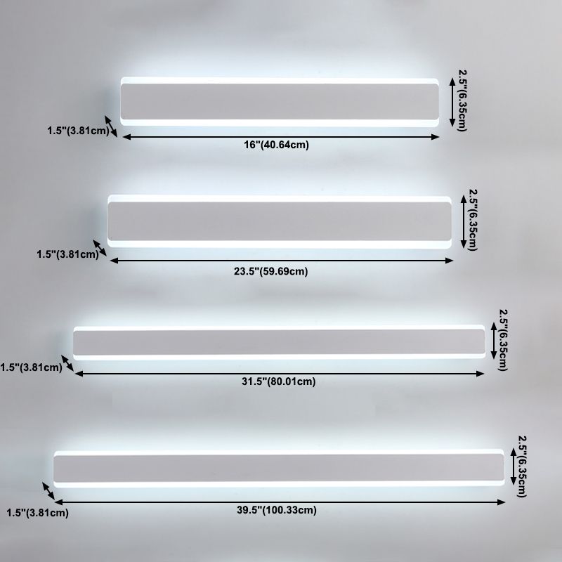 Linear Shade Metal Wall Sconce Modern Style Single Light Wall Mount Light