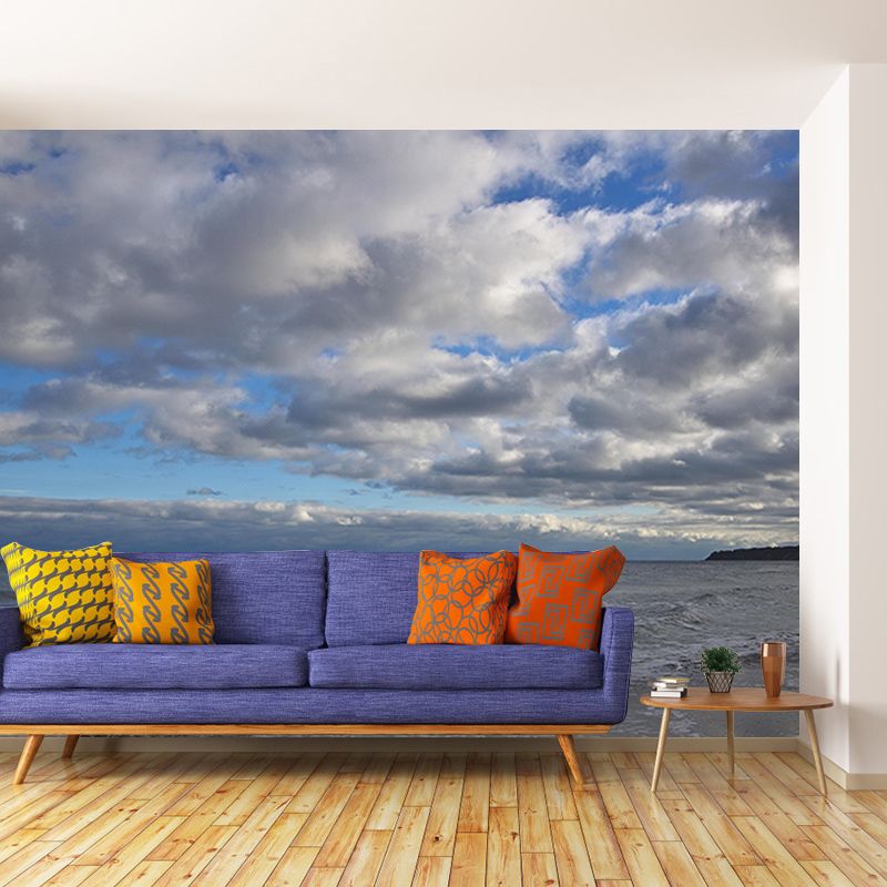 Customized Sea Mural Wall Decor Eco-friendly Wallpaper for Sitting Room