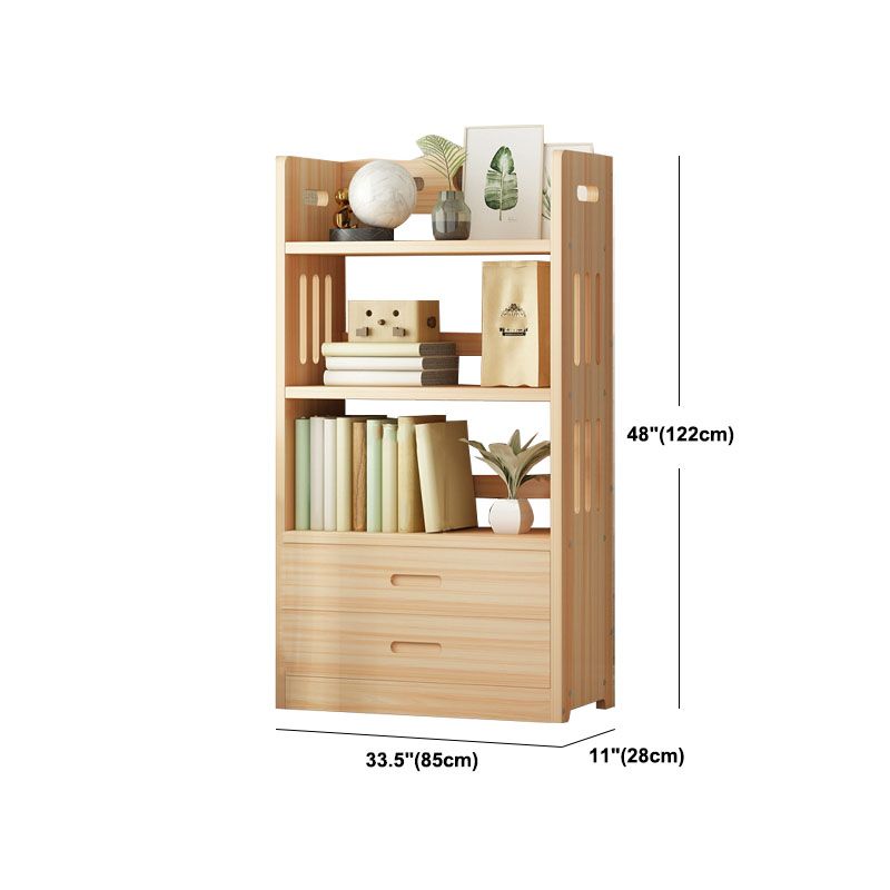 Modern Floor Brown Book Shelf Woodend Open Shelf Bookcase for Home