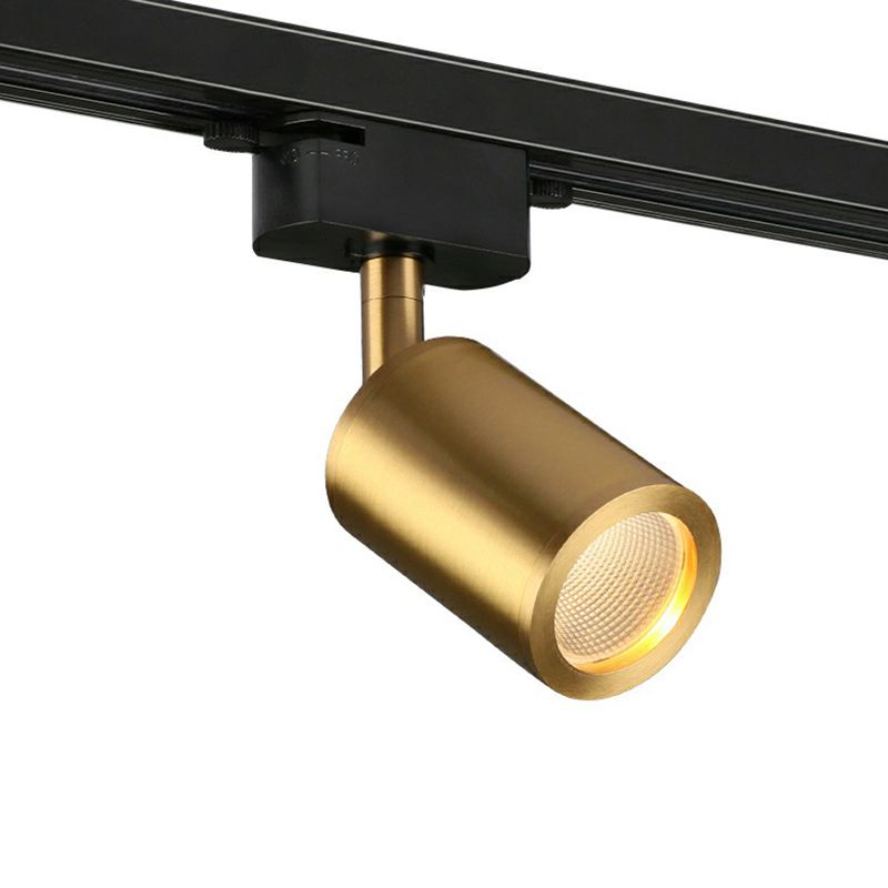 Tube LED Spotlight Track Lighting Postmodern Metal Black and Gold Semi-Flush Ceiling Light