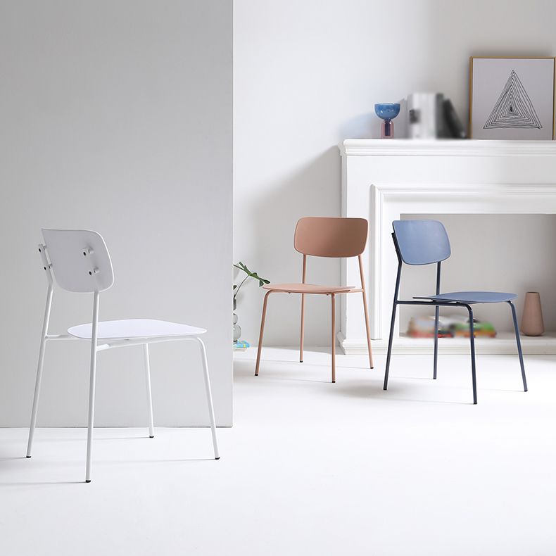 Contemporary Restaurant Open Back Side Chair Matte Finish Plastic Dining Chair