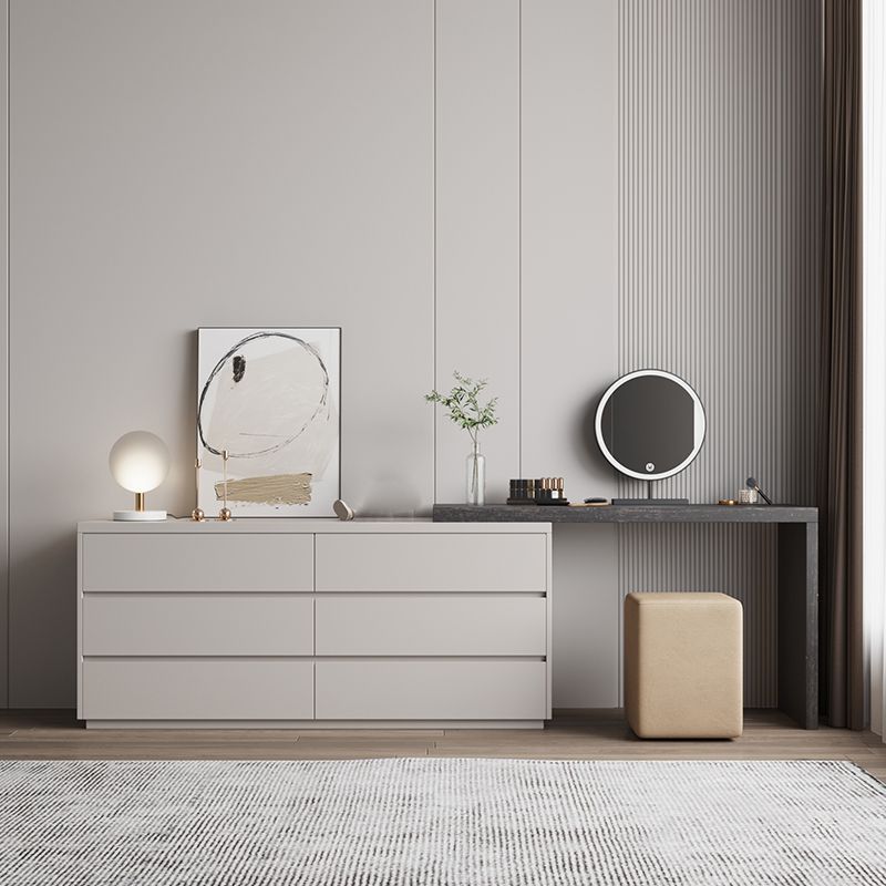 Contemporary Lighted Mirror Wood With Drawer Standing Vanity Dressing Table