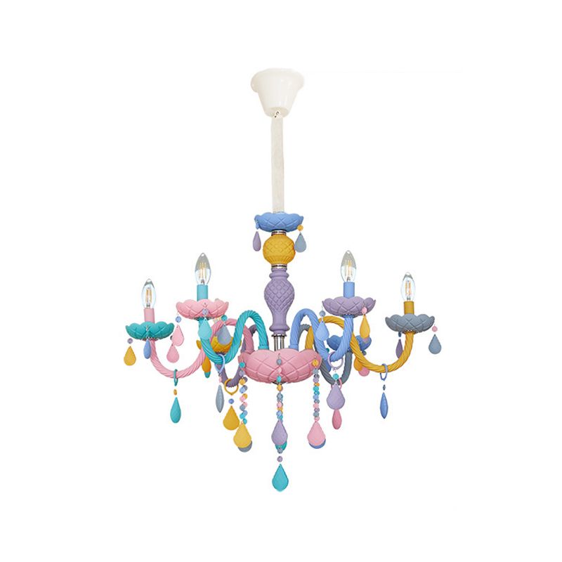Nordic Multi Head Candle Chandelier Macron Metal Metal Chandelier Lighting Fixtures pour chambre à coucher