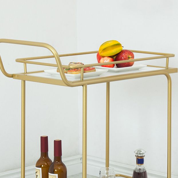 Contemporary 33.86"H Rolling Prep Table Rectangular Metal Prep Table for Home Use