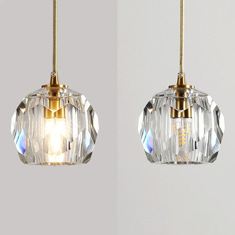 Spiral Stairs Gold Pendant Light Fixture Clear Crystal Nordic Style Hanging Light