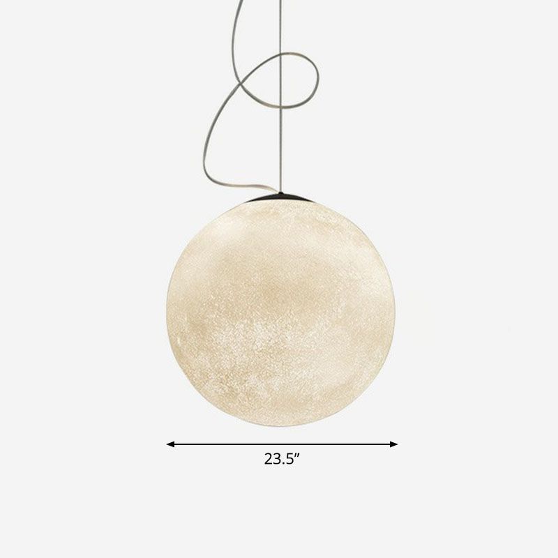 Nuova Lampada a sospensione a forma di luna minimalista Resina a sospensione 1 sala da pranzo in lampadina luce in bianco