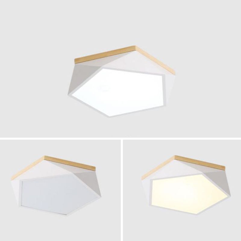 Plafonnier en forme de géométrie de style moderne, éclairage de plafond en métal à 1 lumière pour chambre à coucher