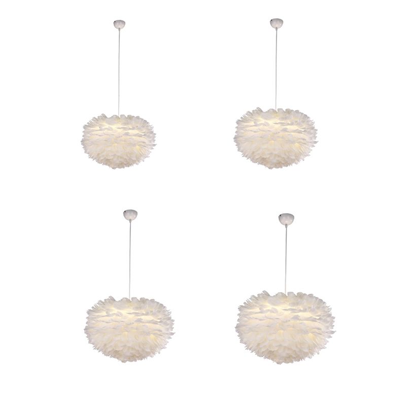 Nordic Modern Modern LED Feather Chandelier Pendant Light Hanging Lightture pour chambre à coucher