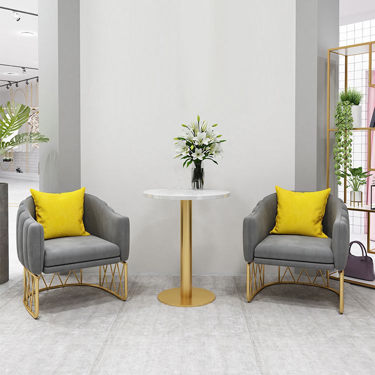 Glam Metal Dining Room Chair Upholstered Side Chair for Home Use