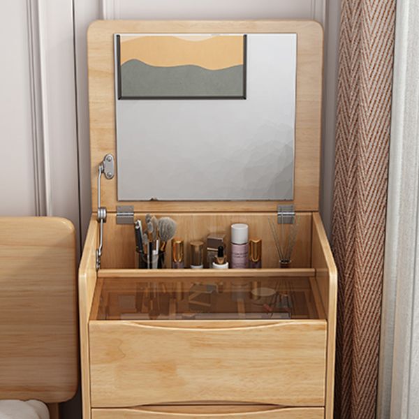 Contemporary 3 Drawer & Jewelry Vanity Desk Wood Makeup Vanity Desk
