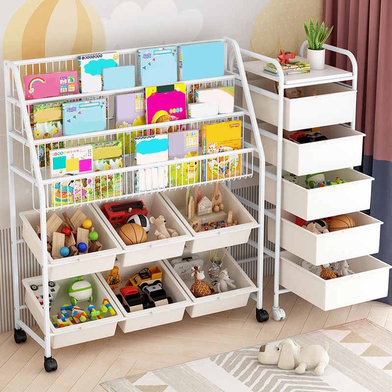 Metal and Plastic Bookshelf Scandinavian Bookcase for Home Office