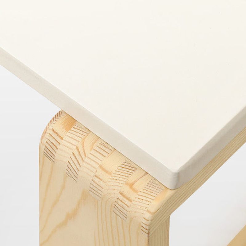 Modern Wooden Coffee Table with Light Wood Sled Base and Rectangle Top