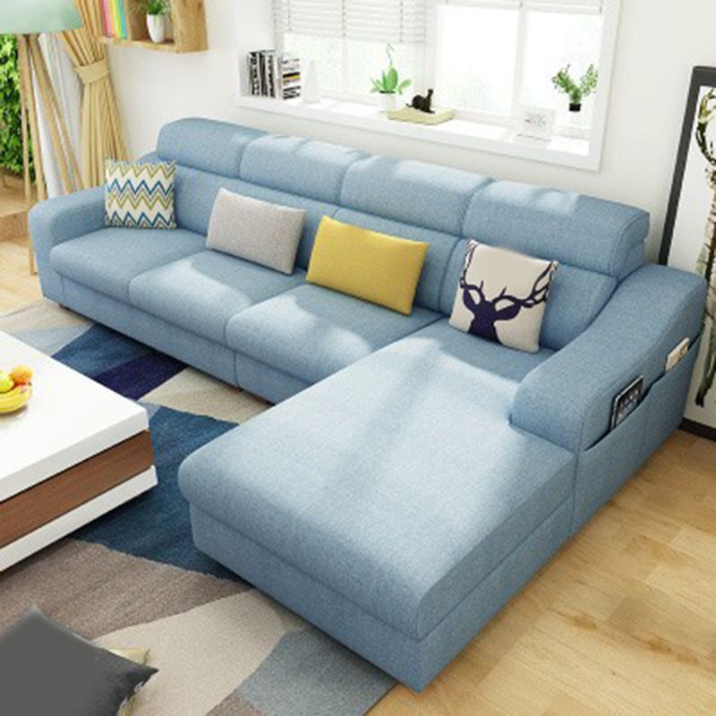 Sloped Arms Sofa Modular L-Shape Furniture Sectionals with Storage
