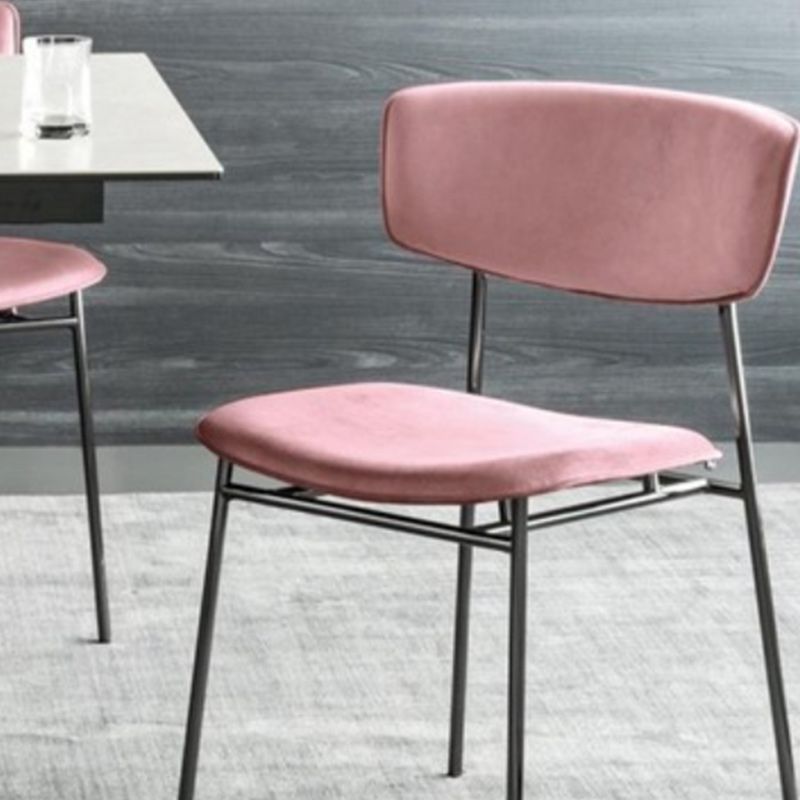 Upholstered Dining Chair Glam Style Open Back Side Chair for Indoor