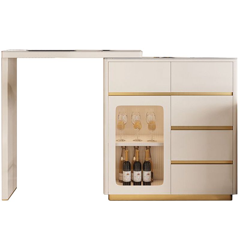 Contemporary Style Rectangle Bar Height Pub Table for Living Room