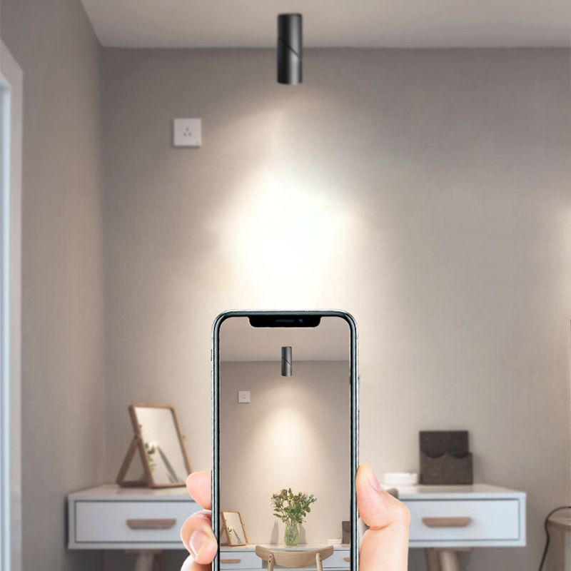 Spot encastré tubulaire en aluminium nordique pour salon, plafonnier LED