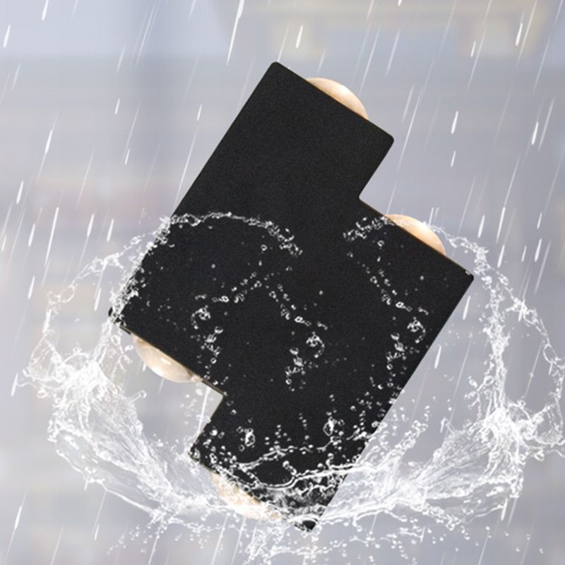 Lámpara de pared LED al aire libre negra en el moderno estilo conciso de aluminio impermeable a la pared de la pared