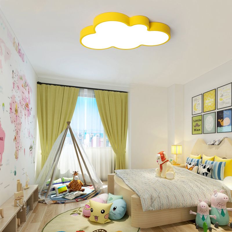 Cloud Kind Slaapkamer Flush Mount Licht Acryl Nordic Style Macaron Gekleurde Plafond Lamp