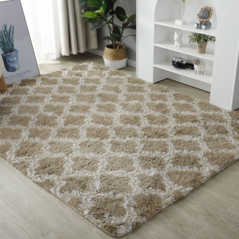 Individuality Geometry Printed Rug Modern Shag Area Carpet Non-Slip Backing Carpet for Home Decor